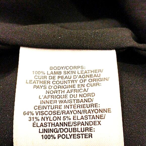 DKNYC Gauchos Buttery LAMB LEATHER Size 10 Black Crop Pants Wide Leg Modern Glam - Picture 10 of 12